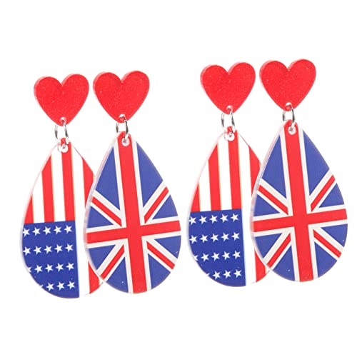 Abaodam 2 Paare Patriotische Dangle Ohrringe für Frauen Unabhängigkeitstags Schmuck mit Amerikanischer Flagge für Besondere Anlässe Leichte und Stylische Ohrhänger Abaodam 2 Paare Patriotische Dangle Ohrringe für Frauen Unabhängigkeitstags Schmuck mit Amerikanischer Flagge für Besondere Anlässe Leichte und Stylische Ohrhänger von Abaodam