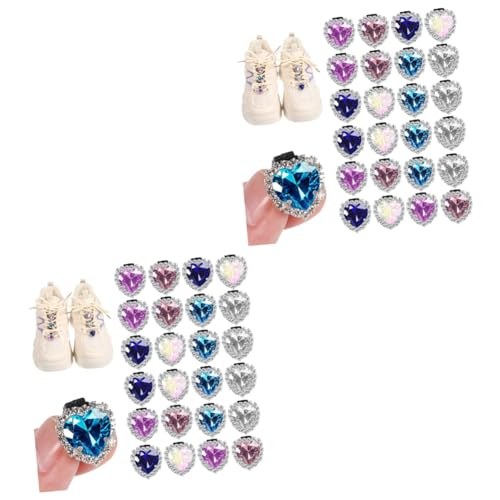Abaodam 2 Sätze Bling Schuh Charms Für Damen Teiliges Mit Strass Für Sneakers Und Stiefel Installieren Verschiedenen Farben Erhältlich Dekorative Schnürsenkel Anhänger 24 Stück * 2 von Abaodam