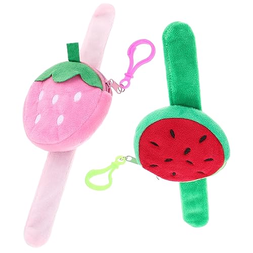 Abaodam 2 Stck. Plüsch Frucht Schnapparmband mit Erdbeer und Wassermelonenmotiv Kuscheliges Material Weiches Baumwollfutter Sicher und Langlebig Niedliches Kinderarmband für Partys und von Abaodam