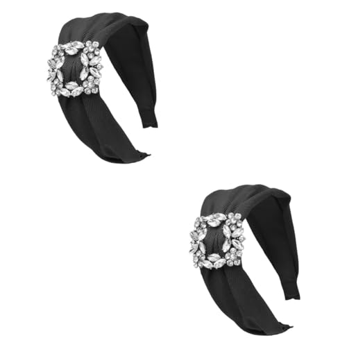 Abaodam 2 Stk Haarbänder mit Kreuzknoten Strass-Stirnband Diamant-Kopfschmuck Haarreifen aus Strass Turban-Stirnband Frauen Haarreifen frauen stirnband Stoffhaar Mode Haarschmuck Fräulein von Abaodam