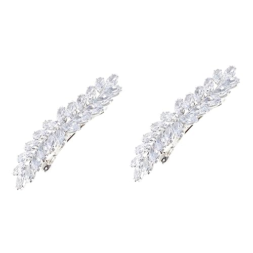 Abaodam 2st Blattfederclip Party Haarnadeln Haarspangen Frauen Haarnadeln Frühlings-haarspange Für Frauen Haarnadeln Für Mädchen Glitzer-haarschmuck Hochzeit Oberer Clip Fräulein von Abaodam