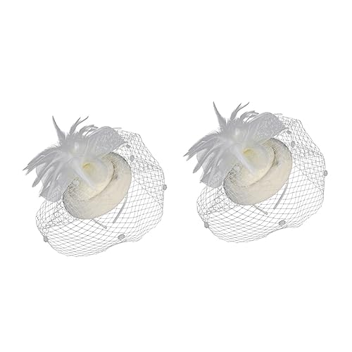 Abaodam 2 Stk Haarnadel Mit Blumenhut Königlicher Hochzeitshut Damen Stirnbänder Fascinators Hut Blumenschleier Netz Mesh-haarspange Nettogarn Charmant Hochzeitskleid Gittergewebe Fräulein von Abaodam