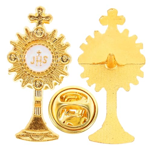 Abaodam 2 Stück Brustknopf Anstecker Kreuzbroschen Für Damen Kommunionkleid Accessoire Christliches Kleidungsaccessoire Broschennadeln Zum Basteln Kommunionbrosche Kreuznadel von Abaodam