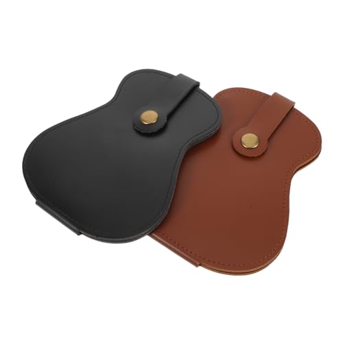Abaodam 2 Stück Gitarrenplektrenhalter PU Leder Fächer Kompakter Pick Organizer für Gitarre und Ukulele Leicht Elegant Vielseitig als Schlüsselanhänger Geeignet von Abaodam
