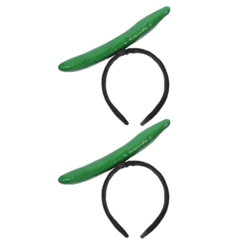Abaodam 2 Stück Gurken-Stirnband Gemüse-Stirnband Simulation Gurken-Haarreifen Kostümparty Fotokabinen-Requisiten von Abaodam