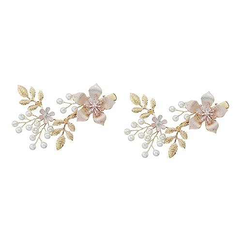 Abaodam 2 Stk Haarnadel Haarbrosche Hochzeit Blumenhaarspangen Für Frauen Haarspange Für Die Braut Blumen-haarspangen Hochzeitshaarschmuck Für Frauen Legierung Fräulein Haarteil Die Blumen von Abaodam