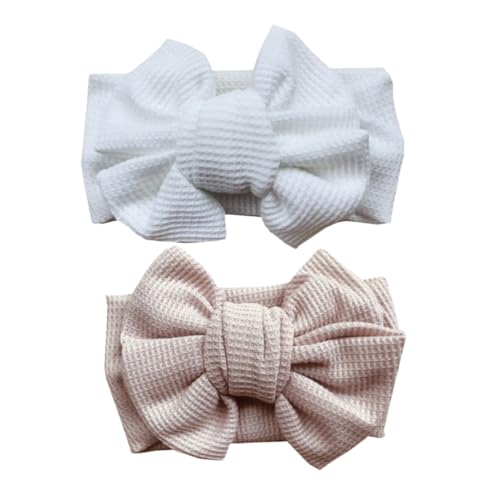 Abaodam 2 Stück Neugeborenen Haarband mit Schleife Elastisches Stirnband für Mädchen Bequemes Design Material für Babys und Kleinkinder Haarschmuck für Besondere Anlässe von Abaodam
