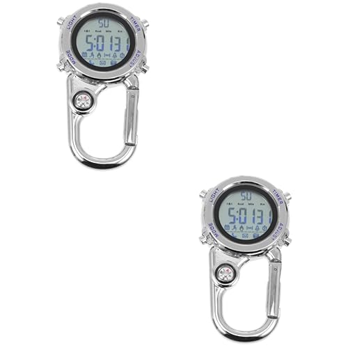 Abaodam 2stücke Outdoor Multifunktionsuhr Für Bergsteigen Leuchtende Metalltaschenuhr Mit Clip Für Abenteuer Und Freizeitaktivitäten Präzise Zeitanzeige Und Dekorierbar von Abaodam