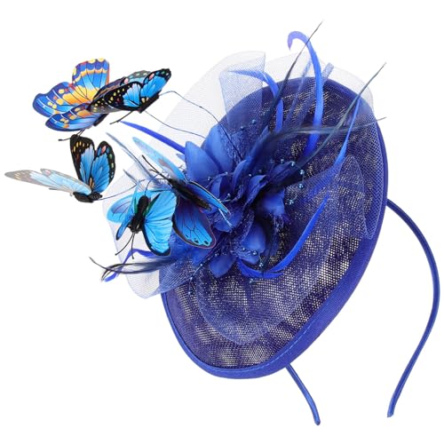 Abaodam 2st Schmetterlings-cocktailhut Vintage Fascinator Stirnband Schmetterlings-party-stirnband Haarspangen Für Mädchen Faszinator Damen Kunstfeder Braut Dreidimensional Kopfbedeckung von Abaodam