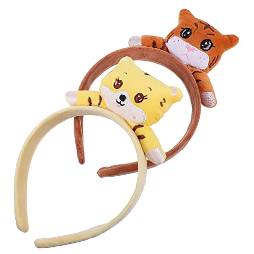 Abaodam 2st Stirnband Dekoratives Kleid Cosplay-kostüm Für Die Neujahrsparty Katze Ohr Haarschmuck Chinesisches Neujahr Haarband Kopfbedeckungen Haarpuppe Plüsch Kind Zubehör Haare Drücken von Abaodam