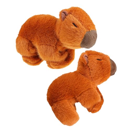 Abaodam 2 Stück Teiliges Capybara Plüschtier Slap Armband Weiche Stofftier schlagarmbänder für Niedliche Tierparty deko und Partyzubehör Vielseitig als Kuscheltier oder Geeignet von Abaodam