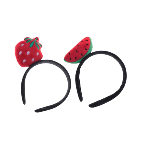 Abaodam 2 Stück Teiliges Frucht Haarband mit Flexiblem Verstellbarem Kopfumfang Niedliches Wassermelonen und Erdbeer Stirnband als Party Accessoire und Foto Requisite für Mädchen und von Abaodam