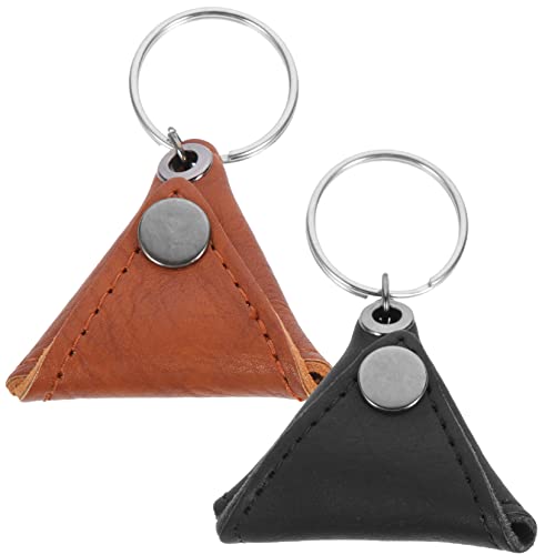 Abaodam 2 Stück Teiliges Gitarren Plektrum Organizer aus PU Praktische Aufbewahrungstasche für Plektren Schlüsselring und Stilvolle Präsentation für Musikliebhaber von Abaodam