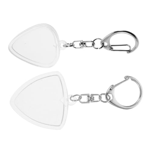 Abaodam 2 Stück Teiliges Gitarrenplektrenhalter Schlüsselanhänger Transparenter Kompakter Pick Organizer mit Anhänger Platzsparend und Leicht für Gitarristen Unterwegs und Beim Üben von Abaodam