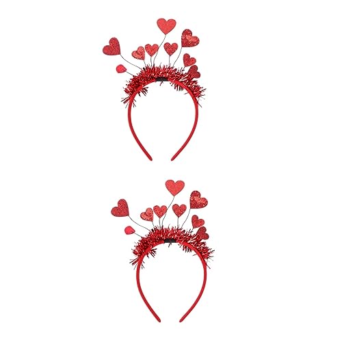 Abaodam 2 Stk Valentinstag Stirnband Parteikopfbedeckung Stirnband in Liebesform Herzkönigin Accessoires Stirnband Zum Valentinstag Haarband Aus Pailletten Kleidung Kind Filzstoff Zubehör von Abaodam