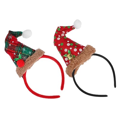 Abaodam 2st Stirnband Weihnachts-haarschmuck Elf Kostüm Zubehör Weihnachtsstirnbänder Mini-weihnachtsmütze Feiertagskostüm Kopfbedeckung Mini-hut Fräulein Baumkopf Flanell Weihnachtselfe von Abaodam