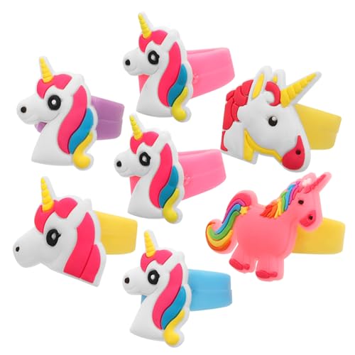 Abaodam 20 Stck Teiliges Einhorn Ringe für Mädchen Leichte Weiche Silikon Kinderringe Cartoon Schmuck für Kindergeburtstag Dekorative Accessoires mit Einzigartigem Design für Partys und von Abaodam