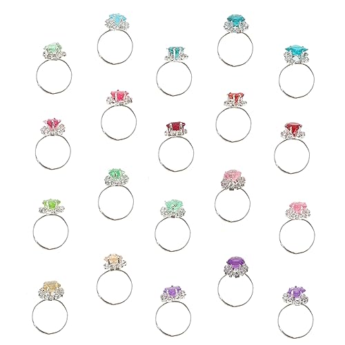 Abaodam 20 Stück Diamantringe für sicheres Spielzeug zum Spielen und Verkleiden, zufällige Farben für Partys von Abaodam