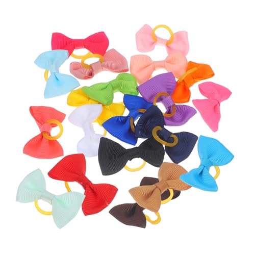 Abaodam 20 Stück Teiliges Haargummis mit Schleife Elastisch Dünn und Reißfest Bequeme Ponytail Halter Farbenfrohe Haarschmuck Accessoires für Kleine Mädchen Sicher und Vielseitig von Abaodam