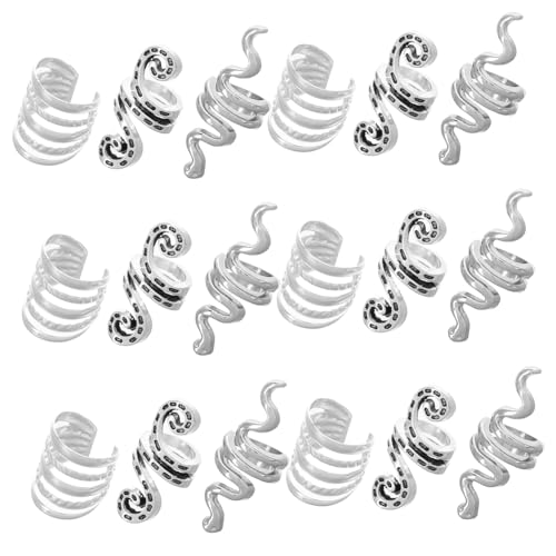 Abaodam 20 Stück Teiliges Haarschmuck für Zöpfe Silberne Dreadlocks Ringe aus Metall Verstellbare Haar Accessoires und Manschetten für Damen Vielseitige DIY Haar Deko für Besondere von Abaodam