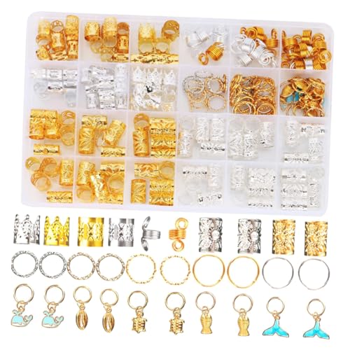 Abaodam 200 Stück Teiliges Haarschmuck Dreadlock Braid Ringe aus Legierung Einfach Anzubringen Vielseitig Einsetzbar für Damen für Party Alltag Braut und Fotoshootings Abaodam 200 Stück Teiliges Haarschmuck Dreadlock Braid Ringe aus Legierung Einfach Anzubringen Vielseitig Einsetzbar für Damen für Party Alltag Braut und Fotoshootings von Abaodam