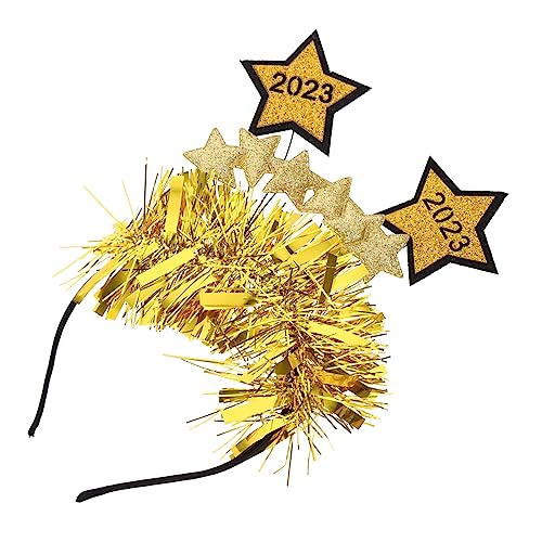 Abaodam 2023 Stern Stirnband 2023 Stirnband Neujahr Frohes Neues Jahr Kopfschmuck Naja Stirnbänder Neujahrsfoto Neujahr Haarbänder Neujahr Kopfschmuck Weihnachten Latte-kunst Haarschmuck von Abaodam