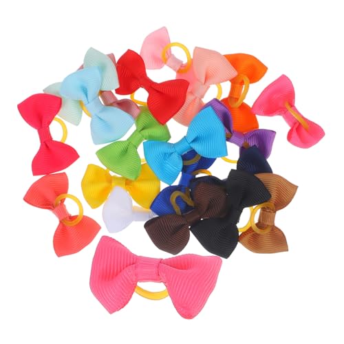Abaodam 20stücke Elastische Haargummis Mit Schleife Pferdeschwanzhalter Für Kleine Mädchen Haarschmuck Für Kleinkinder Haargummis Für Dünnes Haar von Abaodam