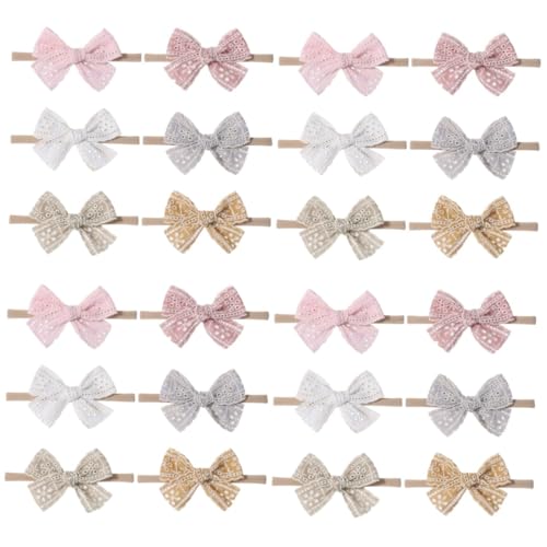 Abaodam 24 Stk Stirnband für Kinder Haarschleifen für kleine Mädchen Nylonstirnbänder für kleine Mädchen kinder haarschmuck hair accessories for elastische Haargummis Haarband von Abaodam