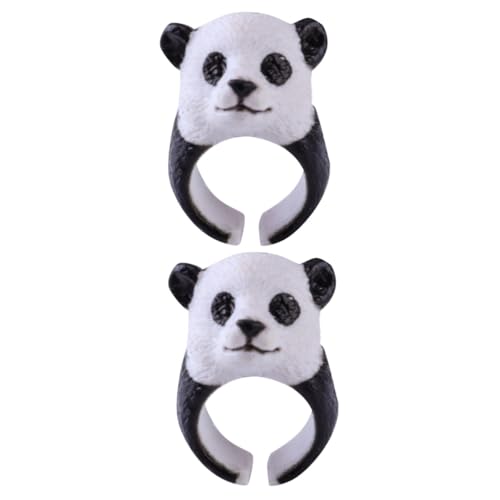 Abaodam 2St tierischer Fingerring Statement-Tierring personalisierte Geschenke persönliche geschenke tierische bescherung freundschaftsringe der Ring Cartoon-Ringe tierische Ringe Panda 3d von Abaodam