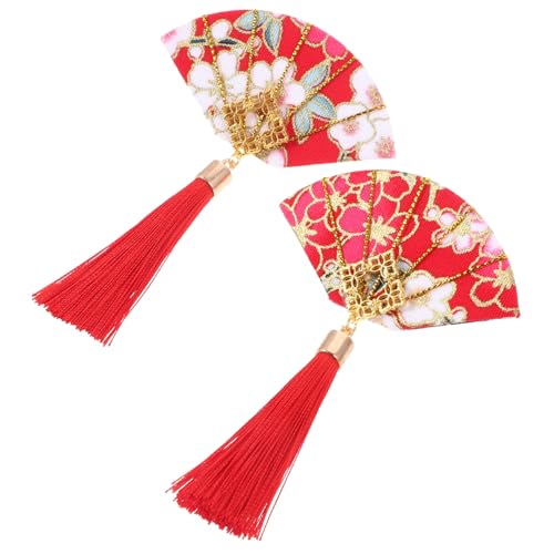 Abaodam 2er-set Haarspangen mit Quaste Blumen Stilvolles Haar-accessoire für Frauen Mädchen und Bräute von Abaodam