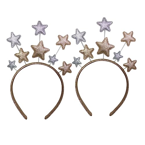 Abaodam 2st Stern Haarband Mädchen-stirnband Baby Geburtstag Tiara Hochzeit Kopfschmuck Geburtstagsparty-hut Pentagramm-haarreifen Kopf Boppers Make-up-stirnband Kleidung Kind Pailletten von Abaodam