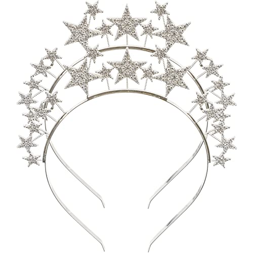 Abaodam 2st Sterne Stirnband Glitzerkronen Haarschmuck Weihnachten Glitzer-haarschmuck Stern Haarband Bling Star Kronen Weihnachts Haarreif Braut Modellieren Produkte Für Kinder Legierung von Abaodam