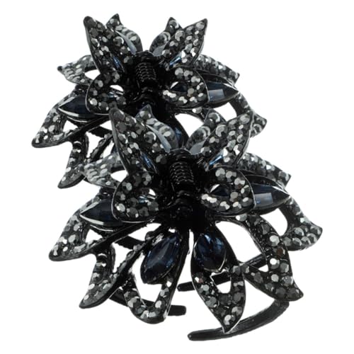 Abaodam 2stücke Haarklammern Mit Kristallen Strass-blumen-haarklammern Rutschfester Pferdeschwanzhalter Für Frauen Und Mädchen Haar-accessoires Für Brautjungfern von Abaodam