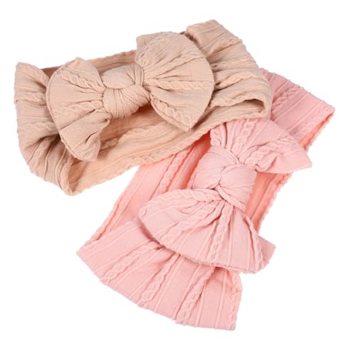 Abaodam 2stücke Schleifen Stirnband Für Junge Mädchen Mädchen Stirnband Aus Nylon Mit Verstellbarem Haarband Für Kleinkinder Party Kopfbedeckung Accessoires Für Neugeborene von Abaodam