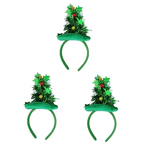 Abaodam 3st Funkelndes Stirnband Weihnachten Weihnachtsbaum-stirnbänder Weihnachtskopfkissen Weihnachtsstirnband Selber Machen Weihnachtsbaum Kopfbedeckung Elfenhut Blitz Pailletten von Abaodam