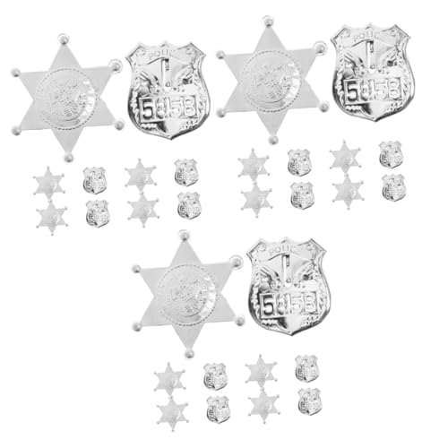 Abaodam 3 Sätze Für Rollenspiele Teiliges Kostüm Zubehör Für Junge Polizeimarke Und Hexagramm Insignien Für Fantasievolles Und Cosplay Spaß 10 Stück * 3 von Abaodam
