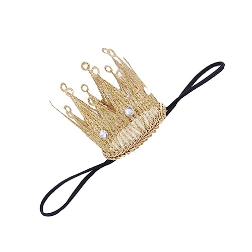 Abaodam 3 Stk Tiara Für Kinder Haargummis -turban Kopfbedeckung Für Kleinkinder Kleine Geburtstagshüte Mützen Für Babys Winzig Gold Hut Stoff Geschenk Koreanische Version Mädchen von Abaodam