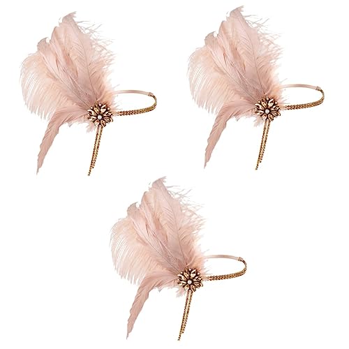 Abaodam 3 Stück Abschlussball-Feder-Stirnband 1920 Accessoires Damen Haarschmuck für die Braut Haarbänder Tiara 20er Jahre Accessoires für Frauen Flapper-Accessoires für Frauen modern von Abaodam