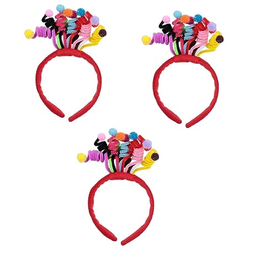 Abaodam 3 Stk Buntes Federball-stirnband Weihnachts-haarschmuck Weihnachtsfeier Kopfschmuck Weihnachts-cosplay-haarband Weihnachtsfeier Stirnband Vampir Kind Abschlussball Plüschkugel von Abaodam