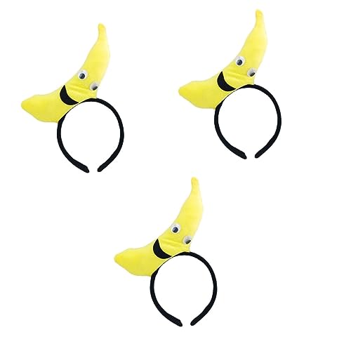 Abaodam 3 Stück Modisches Gelbes Bananen-haarband Party-kopfschmuck Material Elegante Details Ideal Für Auftritte Cosplay von Abaodam