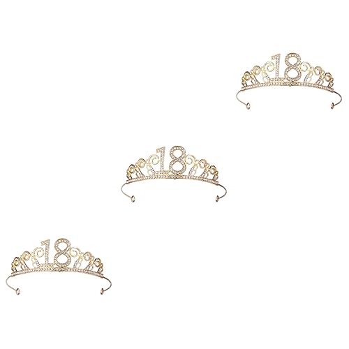 Abaodam 3St Prinzessinnenkronen Accessoires für Mädchen Damengürtel erste Tiara Geburtstags-Haar-Accessoires Krone zum 18. Geburtstag Strasssteine Kopfbedeckung Haarkrone schmücken Zubehör von Abaodam