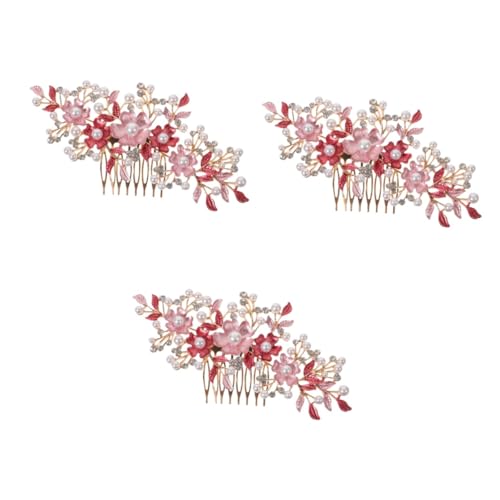 Abaodam 3 Stück Perlen-Haar-Accessoires Blumen-Haar-Accessoires Perlen-Haarspange Perlen-Haarkamm Haarkämme Für Damen Accessoires Dekorative Haarspangen Kopfbedeckung Aus von Abaodam