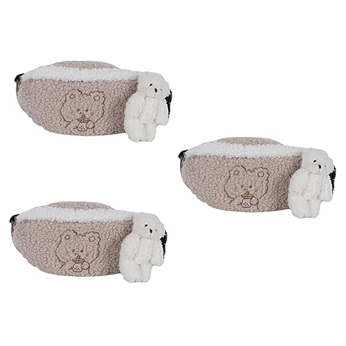 Abaodam 3st Plüsch-gürteltasche Zubehör Für Reisetaschen Plüsch Hüfttasche Fuzzy-Clutch-geldbörse Tierische Brusttasche Umhängetasche Für Mädchen Flauschige Metall Reisen Schulranzen von Abaodam