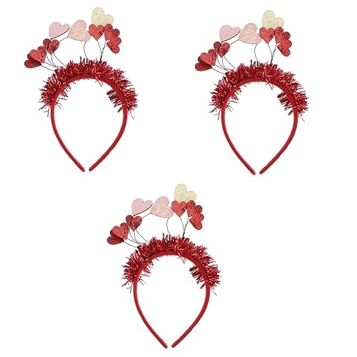 Abaodam 3 Stk Liebe Stirnband Valentinstag Kopfschmuck Haarreifen Party-kopfschmuck Hochzeit Kopfschmuck Filzstoff Haarschmuck Herzförmig von Abaodam