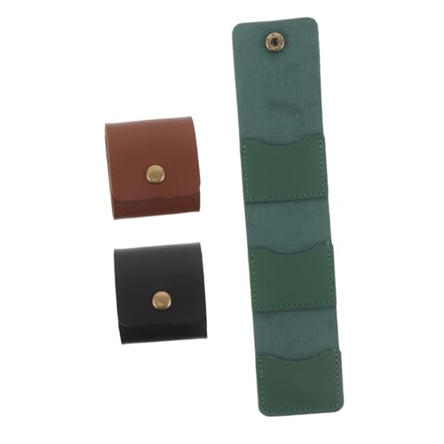 Abaodam 3 Stück Teiliges Pu-Leder Gitarrenplektren-etui Faltbarer Roll-up Organizer mit Fächern Tragbarer Gitarrenplektrum-aufbewahrungsbeutel für Musiker Kompatibel mit Verschiedenen von Abaodam