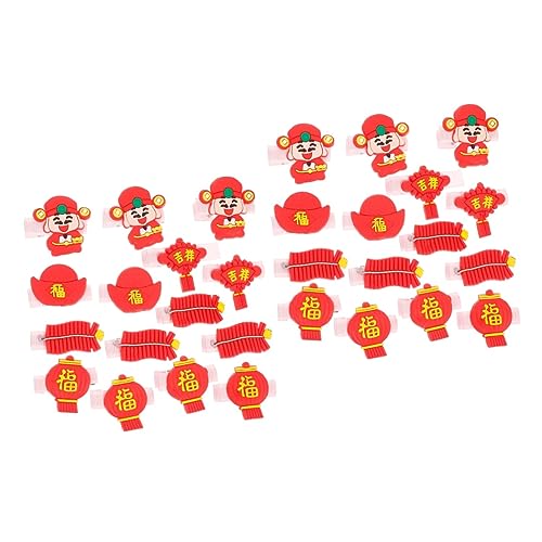Abaodam 30 Stk Haarnadel Haarschmuck Für Mädchen Chinesische Neujahrsgeschenke 2022 Chinesische Neujahr Haarspange Rote Haarspange Mädchen Haare Baby Kieselgel Weiches Gummi Kopfbedeckung von Abaodam