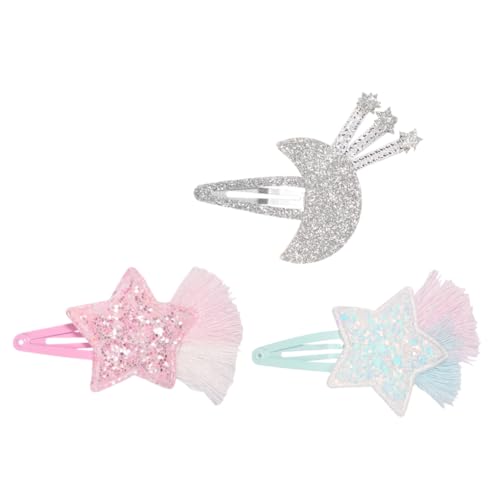 Abaodam 3stücke Mädchen Stern Haarspangen Haarschmuck Glitzer Haar Accessoires Für Kleine Mädchen von Abaodam