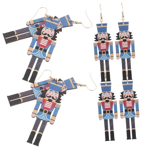 Abaodam 4paare Ohrringe Für Damen Aus Holz Weihnachtsschmuck Mit Festlichen Motiven Süße Ohrhänger Für Verschiedene Anlässe Als von Abaodam