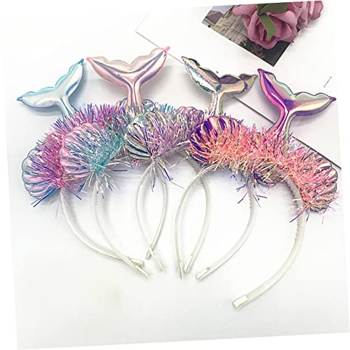 Abaodam 4 Stück Strumpffüller Süßes Stirnband Blumen- Party Head Bopper Strand Kopfbedeckung Geschenke Für Babymädchen Katzenhaarreifen Bandana Stirnband Meerjungfrau Pailletten Kleinkind von Abaodam