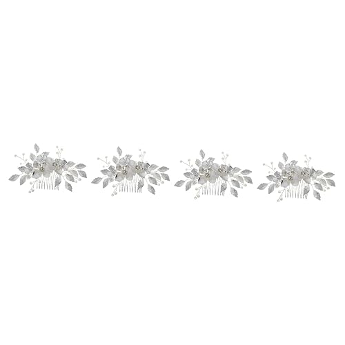 Abaodam 4 Stück Braut Hochzeit Tiara Haarschmuck Blumenhaar Fräulein Zinklegierung Blumenmädchen von Abaodam